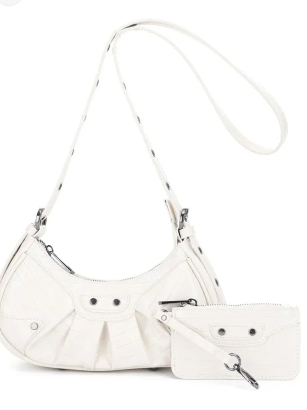 Isabelle Blythe Shoulder Chic White Shoulder Bag with Detachable Wristlet